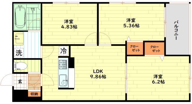 エス.フィールド奏(3LDK/5階)の間取り写真