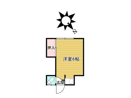 茂荘(ワンルーム/1階)の間取り写真