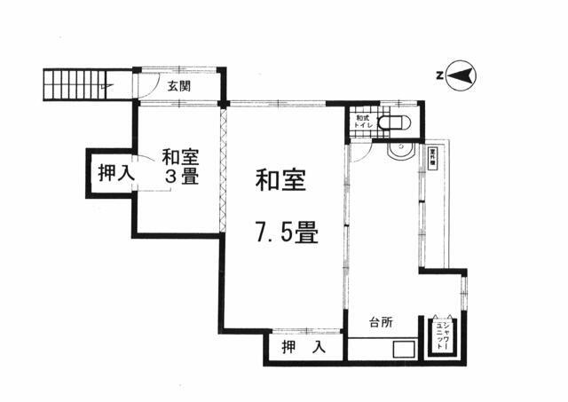 大川荘(2K/2階)の間取り写真