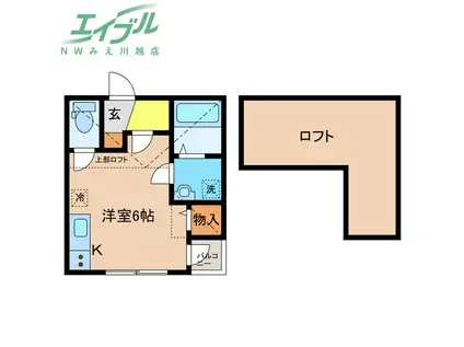 BALEINE(ワンルーム/2階)の間取り写真