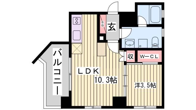 LTOAST KOBE(1LDK/9階)の間取り写真