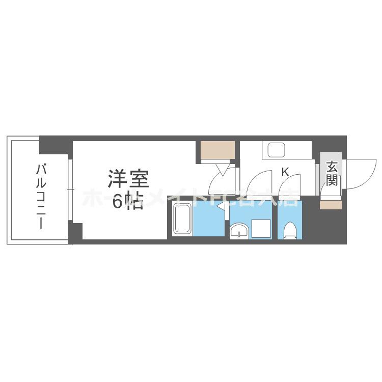 エスリード大阪城イースト(1K/9階)の間取り写真