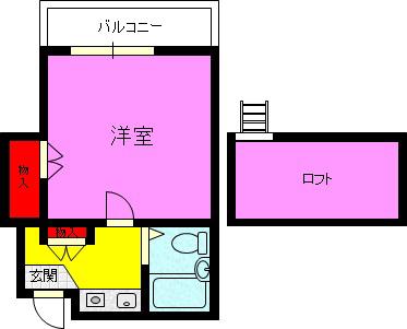 YZコート(1K/1階)の間取り写真