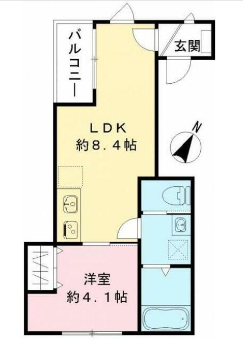ルガロ西麻布(1LDK/3階)の間取り写真