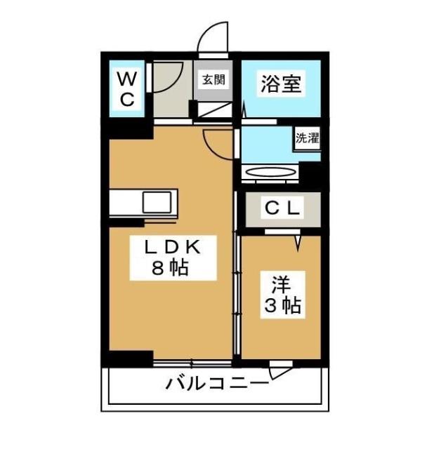 ルナマリア国立A(1LDK/1階)の間取り写真