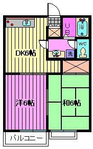 ハイツトピア(2DK/2階)の間取り写真