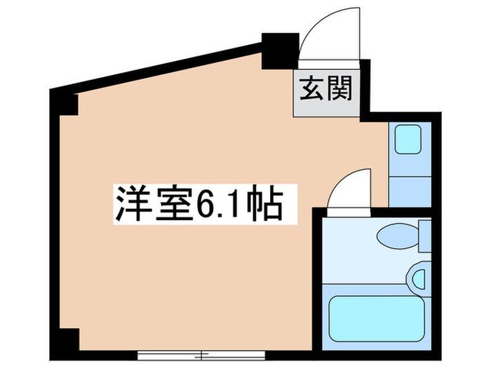 白糸台パークハイツ(ワンルーム/1階)の間取り写真