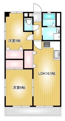 ガーディニアシティ上富井(2LDK/2階)の間取り写真