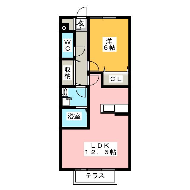GRACIA A棟(1LDK/1階)の間取り写真