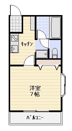 プチハイツ(1K/2階)の間取り写真