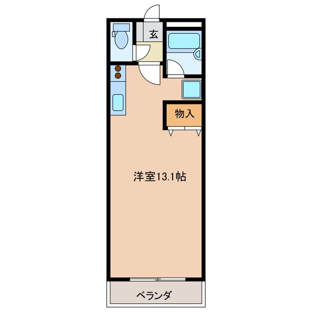 ウィートハウス(ワンルーム/2階)の間取り写真