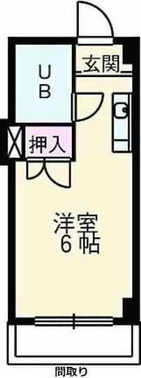 市川シティーハイム(ワンルーム/3階)の間取り写真