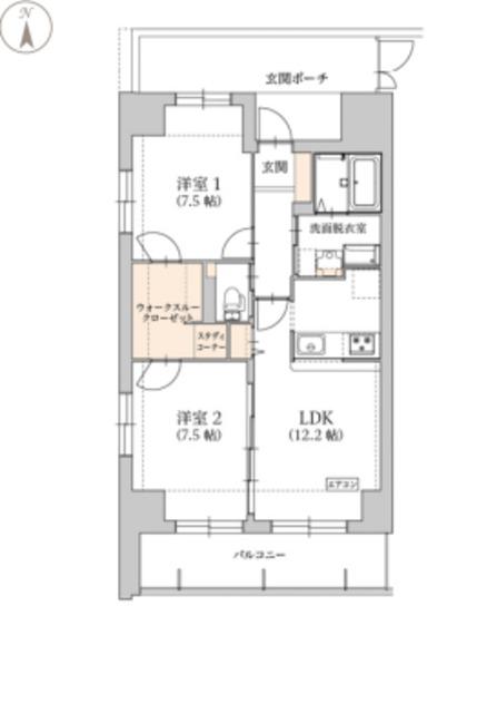 グラン トガリーゼ(2LDK/5階)の間取り写真