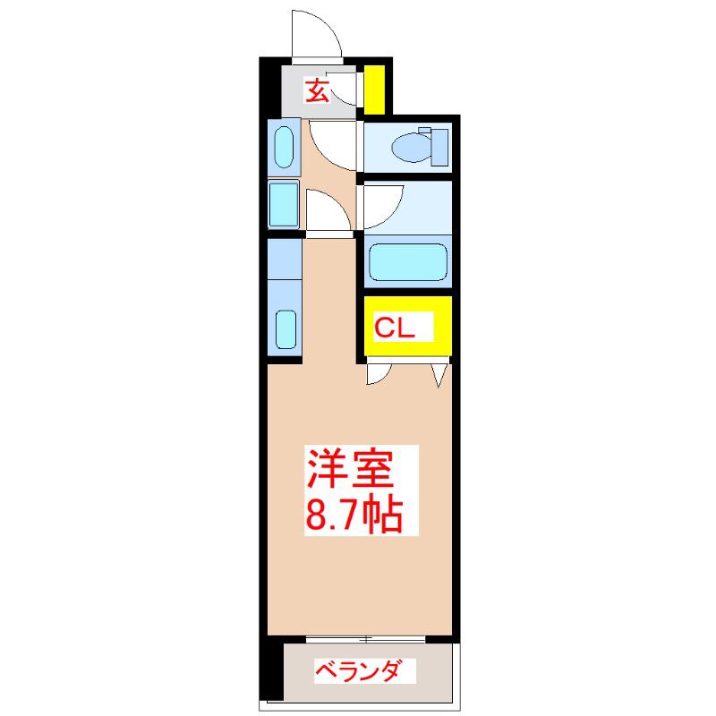 プレジデント天保山(ワンルーム/2階)の間取り写真