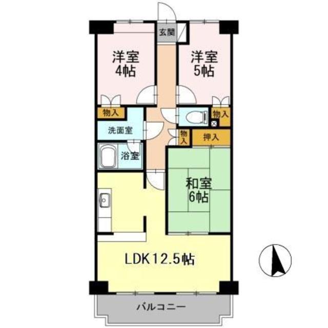 AMOURナメリ(3LDK/3階)の間取り写真