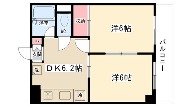 田中マンション(2DK/4階)の間取り写真