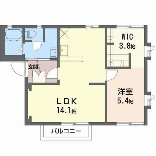 フレグランスこうえ A(1LDK/2階)の間取り写真