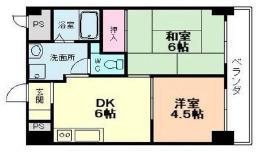 アルカン弐番館(2DK/10階)の間取り写真