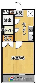 シティコートIII西鉄下大利駅前(1K/3階)の間取り写真