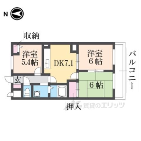 グランシャリオ桜井(3DK/3階)の間取り写真