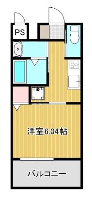 アンビシャスIX(1K/1階)の間取り写真