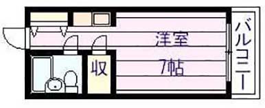 ヴィクトリアコート旭ヶ丘(1K/3階)の間取り写真