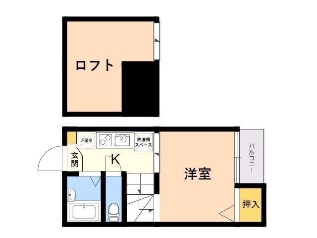 スマイルコート箱崎(1SK/1階)の間取り写真