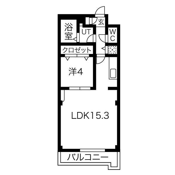 アピア天塚(1LDK/2階)の間取り写真