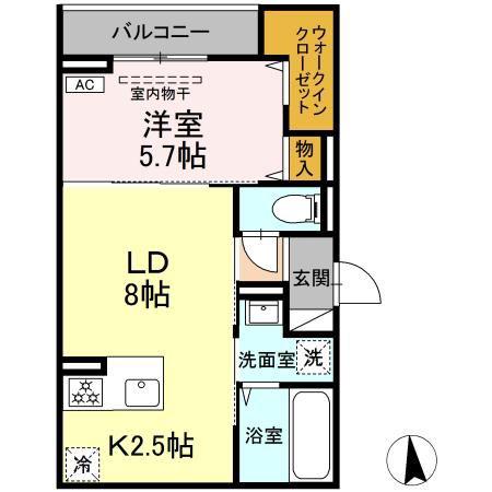 CLASSEUM仙台小田原 IV(1LDK/3階)の間取り写真