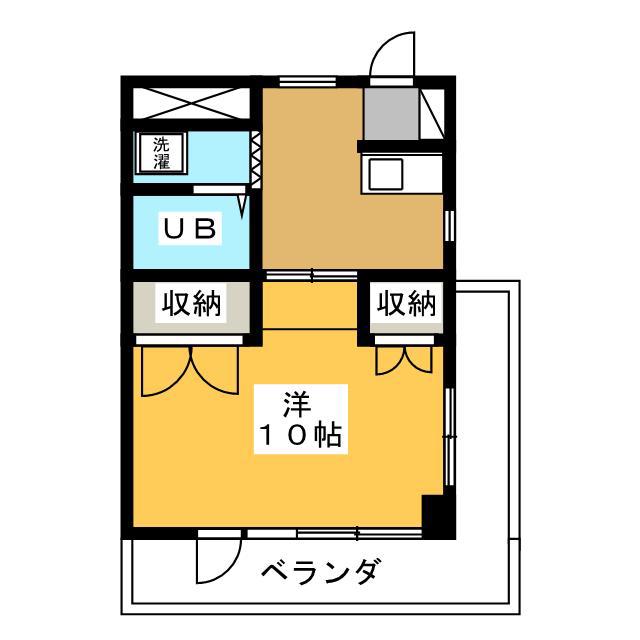 境川マンション(1K/3階)の間取り写真