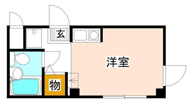 フジハイツ(ワンルーム/1階)の間取り写真