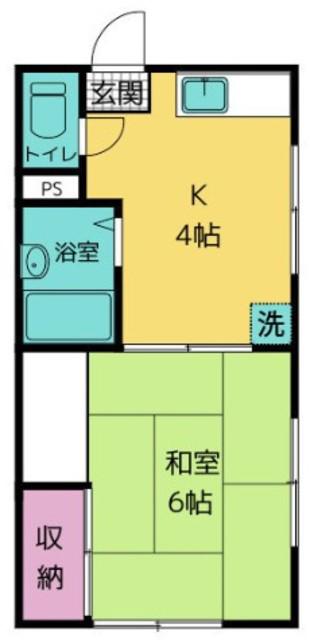 コーポラス瀬戸(1K/2階)の間取り写真