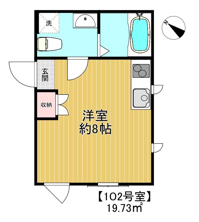 PRIMA長崎(ワンルーム/1階)の間取り写真