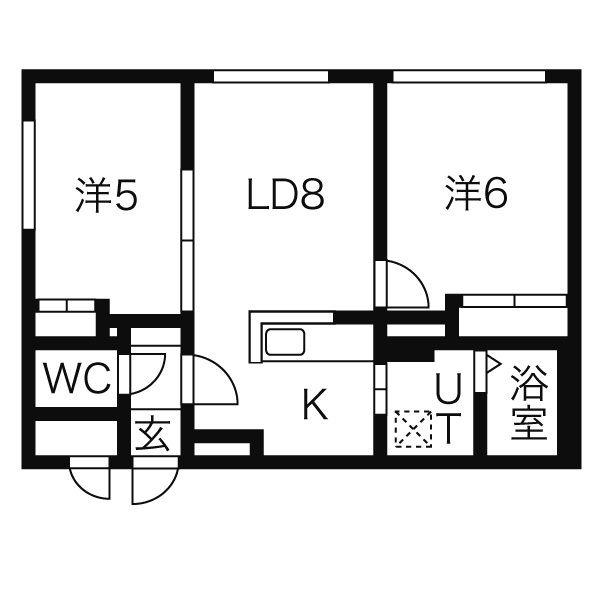BRAMA(2LDK/2階)の間取り写真