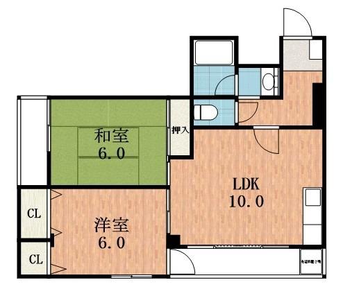 リアライズ四天王寺(2LDK/4階)の間取り写真