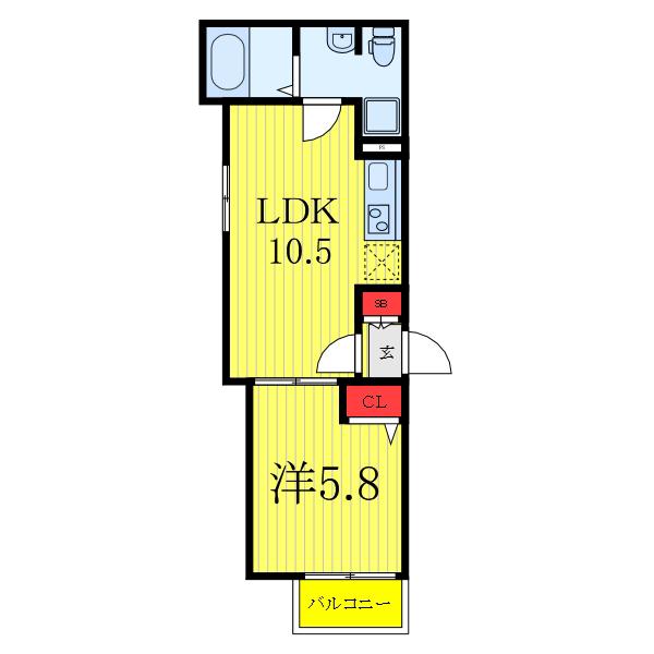 CASA LIBERTE(1LDK/1階)の間取り写真