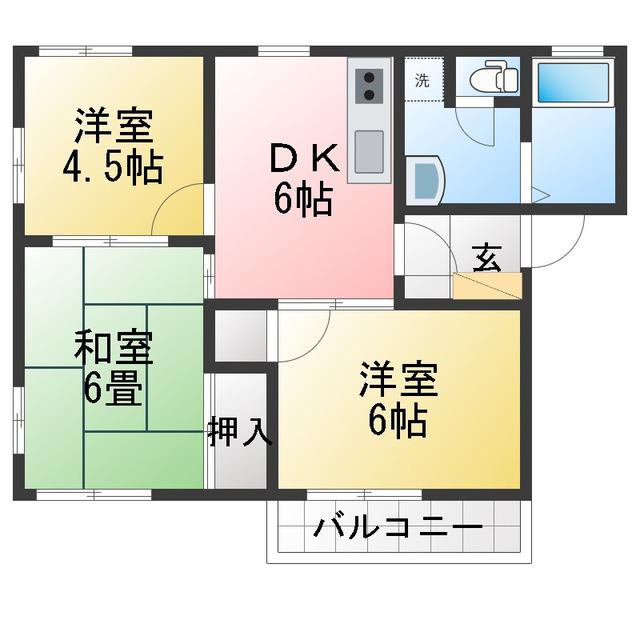 エスパシオ芝田(3DK/2階)の間取り写真