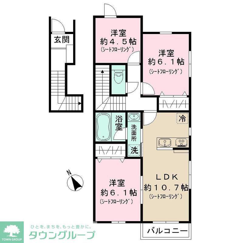 SUN OTTO HILLS(3LDK/2階)の間取り写真