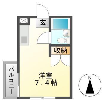 レジデンス津田(ワンルーム/2階)の間取り写真
