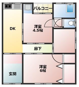 建馬ハイツ(3DK/1階)の間取り写真