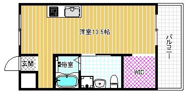プランドール(ワンルーム/4階)の間取り写真