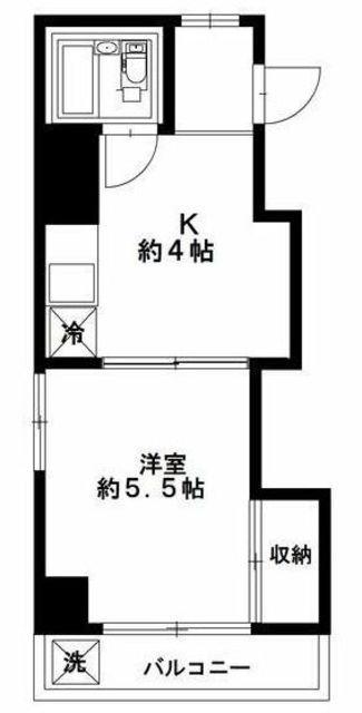 パレスEBS(1K/1階)の間取り写真