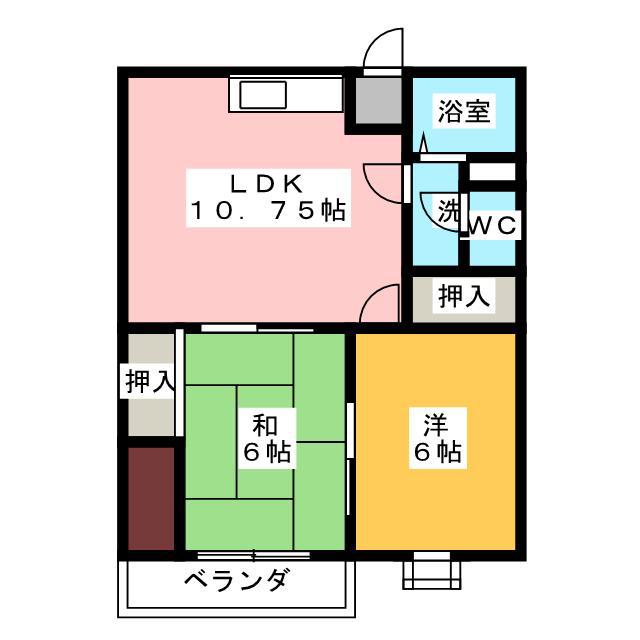 ハイツトミ(2LDK/3階)の間取り写真