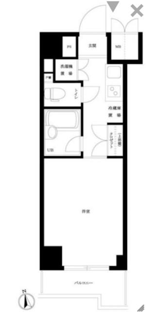 ルーブル南麻布(1K/12階)の間取り写真