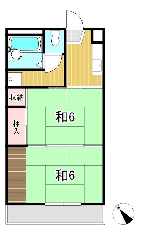 通商第三ビル(2K/3階)の間取り写真
