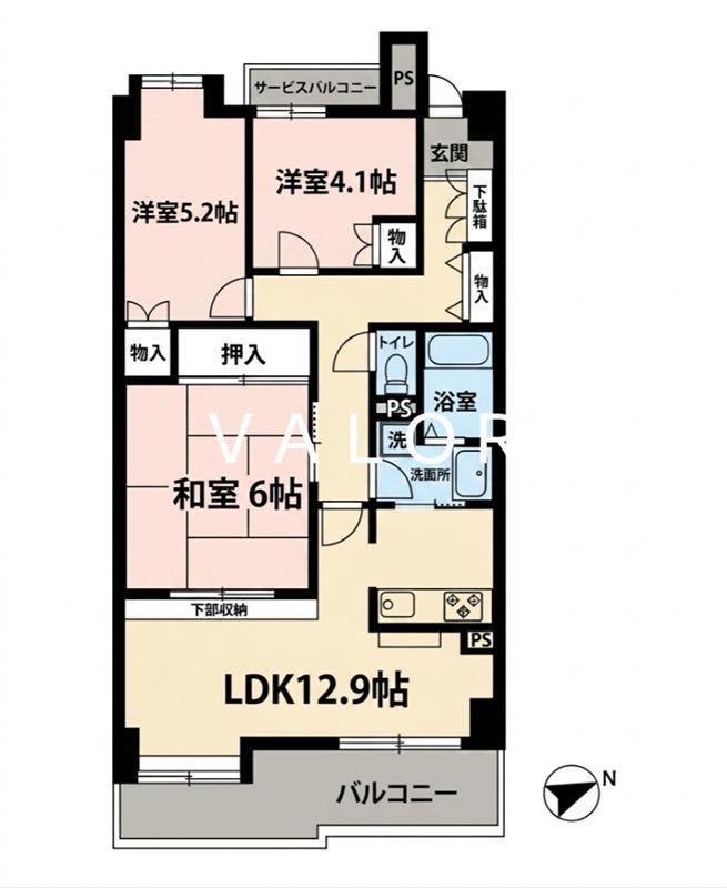 コスモ生田(3LDK/3階)の間取り写真