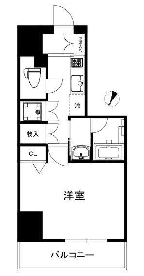 ハーモニーレジデンス田町002(1K/6階)の間取り写真