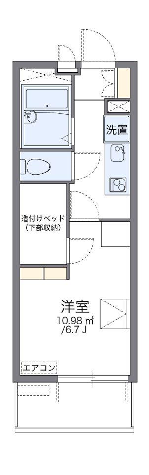 レオパレスメルベーユ(1K/4階)の間取り写真