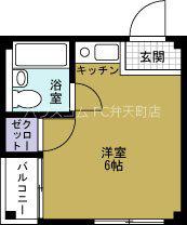 ハイツ福寿(ワンルーム/1階)の間取り写真