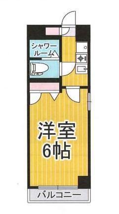 サンワHQマンション壱番館(1K/2階)の間取り写真